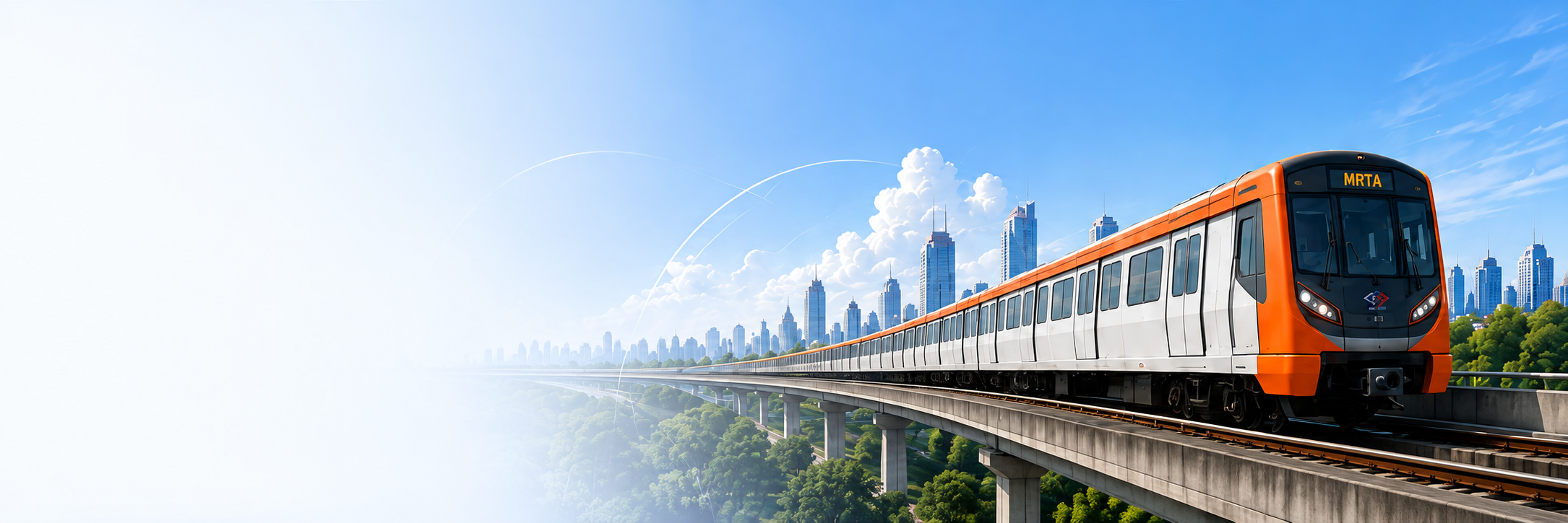 ภาพประกอบ: ทิวทัศน์เมืองและทางรถไฟฟ้า